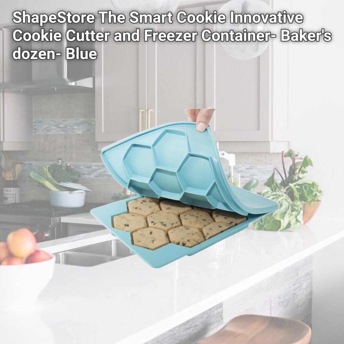 Picture of ShapeStore The Smart Cookie Innovative Cookie Cutter and Freezer Container- Baker's dozen- Blue