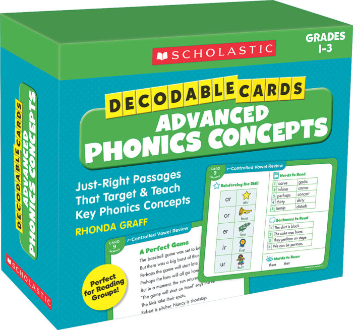 Scholastic 978-1-338-61432-9 Advanced Phonics Concepts Decodable Cards
