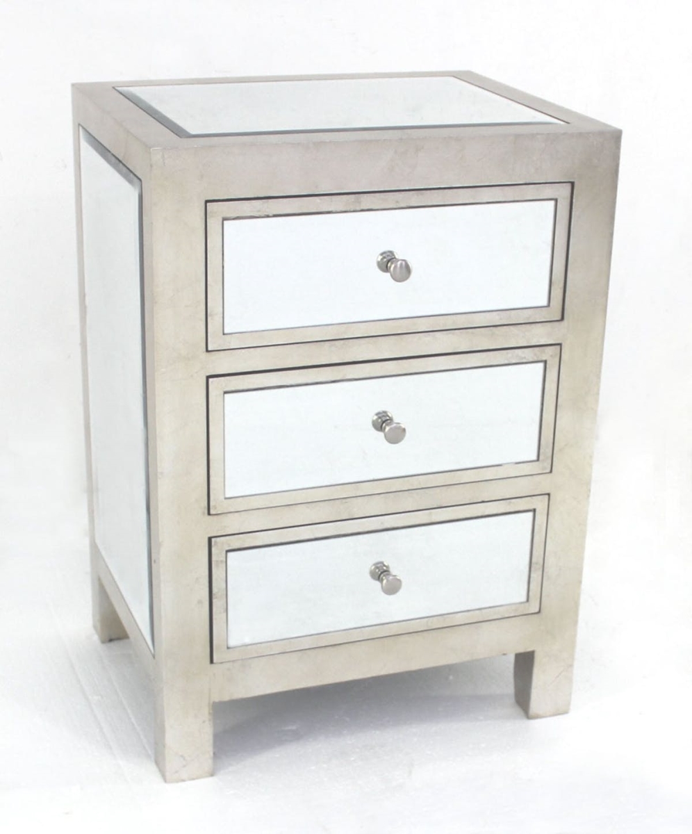3 Drawers Wood Cabinet - White