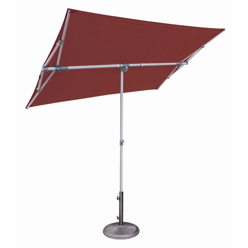 Ssbu-5x7rt5t-p083 4.95 X 6.93 Ft. Rectangle Balcony Umbrella In Deep Red