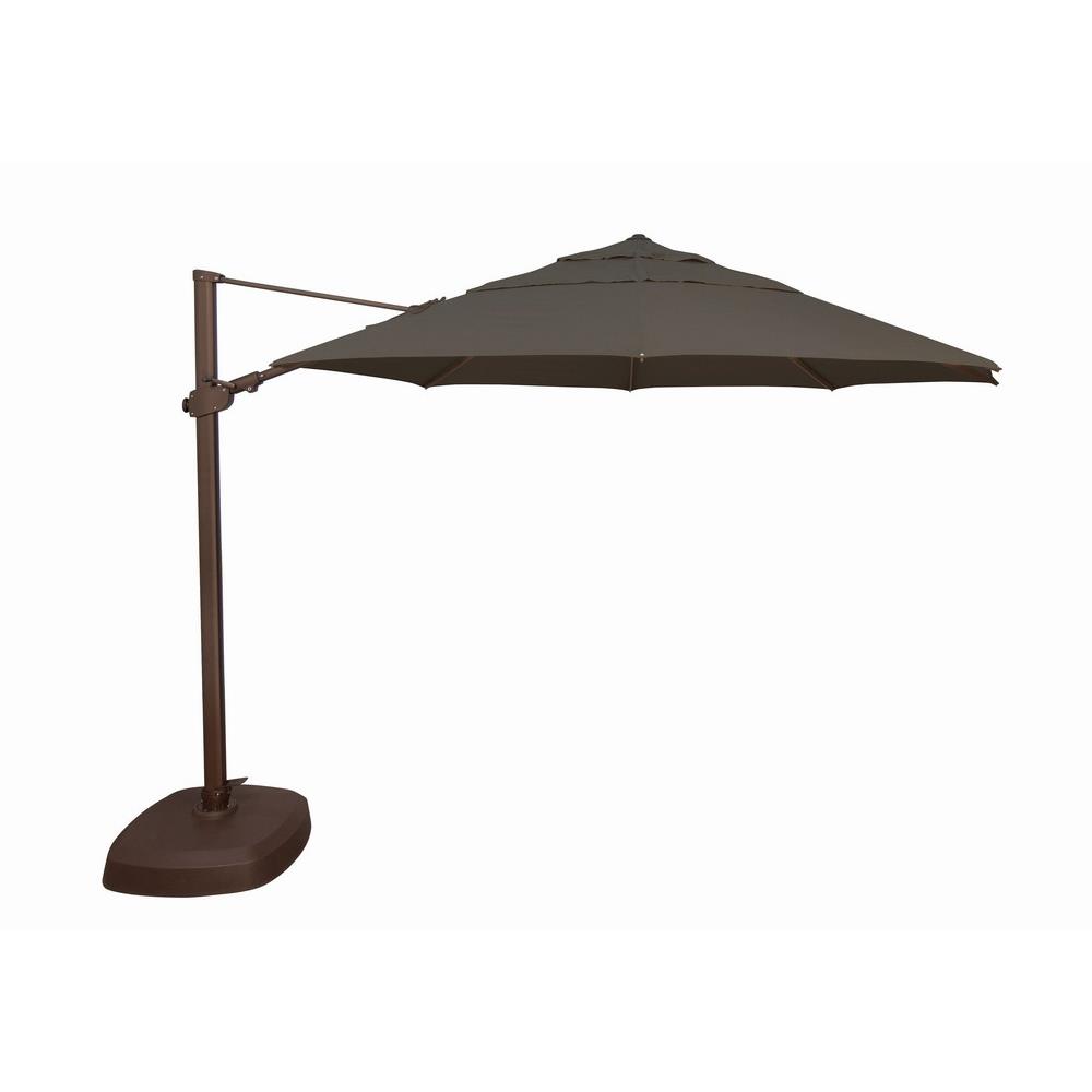 Ssag25r-00d-d2408 11.5 Ft. Fiji Octagon Cantilever Solefin Umbrella, 2408 Black