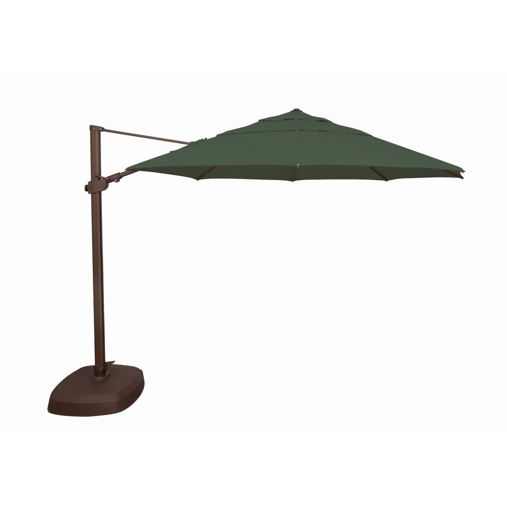 Ssag25r-00d-d2446 11.5 Ft. Fiji Octagon Cantilever Solefin Umbrella, 2446 Forest Green