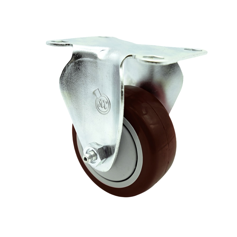UPC 734005064544 product image for SCC-20R3514-PPUB-MRN-TP3 Rigid Caster with 3.5 in. Maroon Polyurethane Wheel - 4 | upcitemdb.com