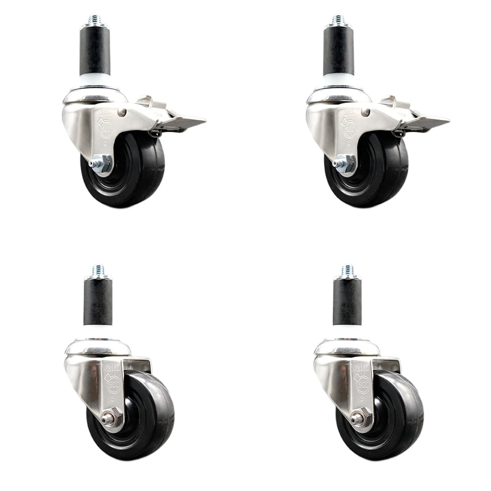 UPC 734005049015 product image for Hard Rubber Swivel Stem Caster with 3.5 in. Caster Wheels, 1.25 in. Expandin | upcitemdb.com