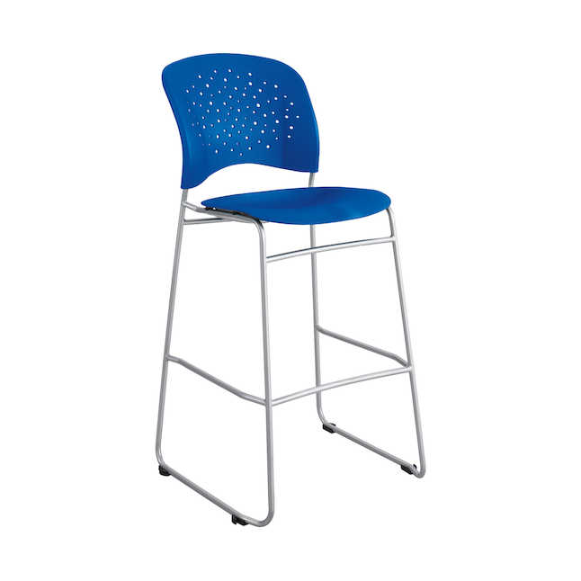 Safco 6806bu Reve Bistro-height Chair With Round Back - Blue - 47.5 X 19.75 X 23.5 In.