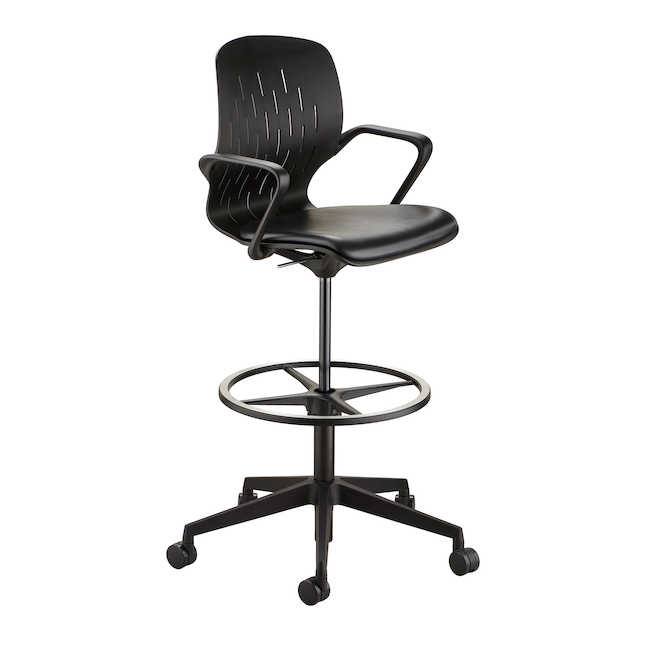 Safco 7014bl Shell Extended-height Chair - Black - 49 X 28.75 X 28.75 In.
