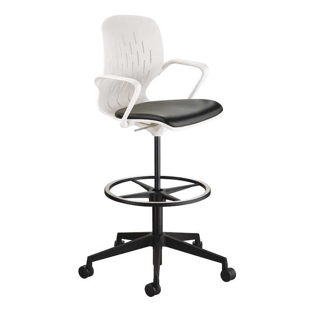 Safco 7014wh Shell Extended-height Chair - White - 49 X 28.75 X 28.75 In.