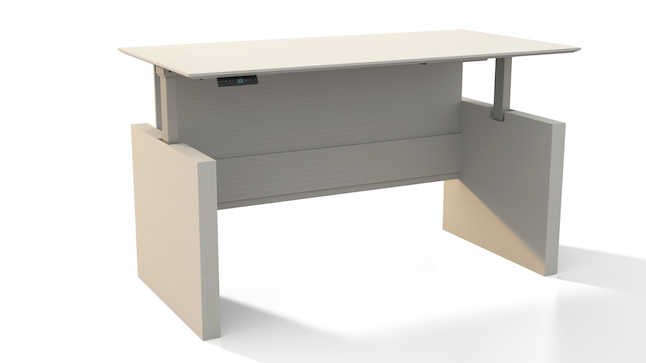63 In. Medina Height-adjustable Straight Front Desk - Textured Sea Salt