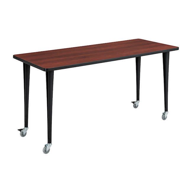 Safco 2090cybl Rumba Post Table Leg With Casters - Cherry & Black - 29 X 60 X 24 In.