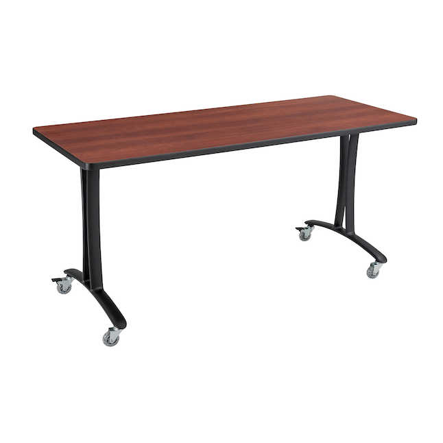 Safco 2094cybl Rumba Table Leg With Casters - Cherry & Black - 29 X 60 X 24 In.