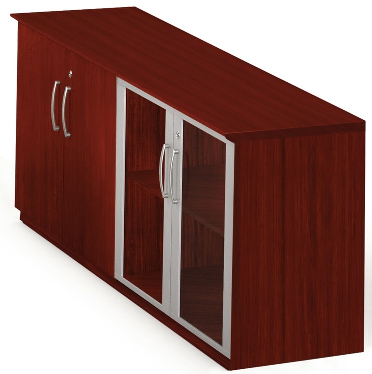 Mvlclmh Medina Low Wall Cabinet With Glass Doors - Mahogany - 29.5 X 72 X 20 In.