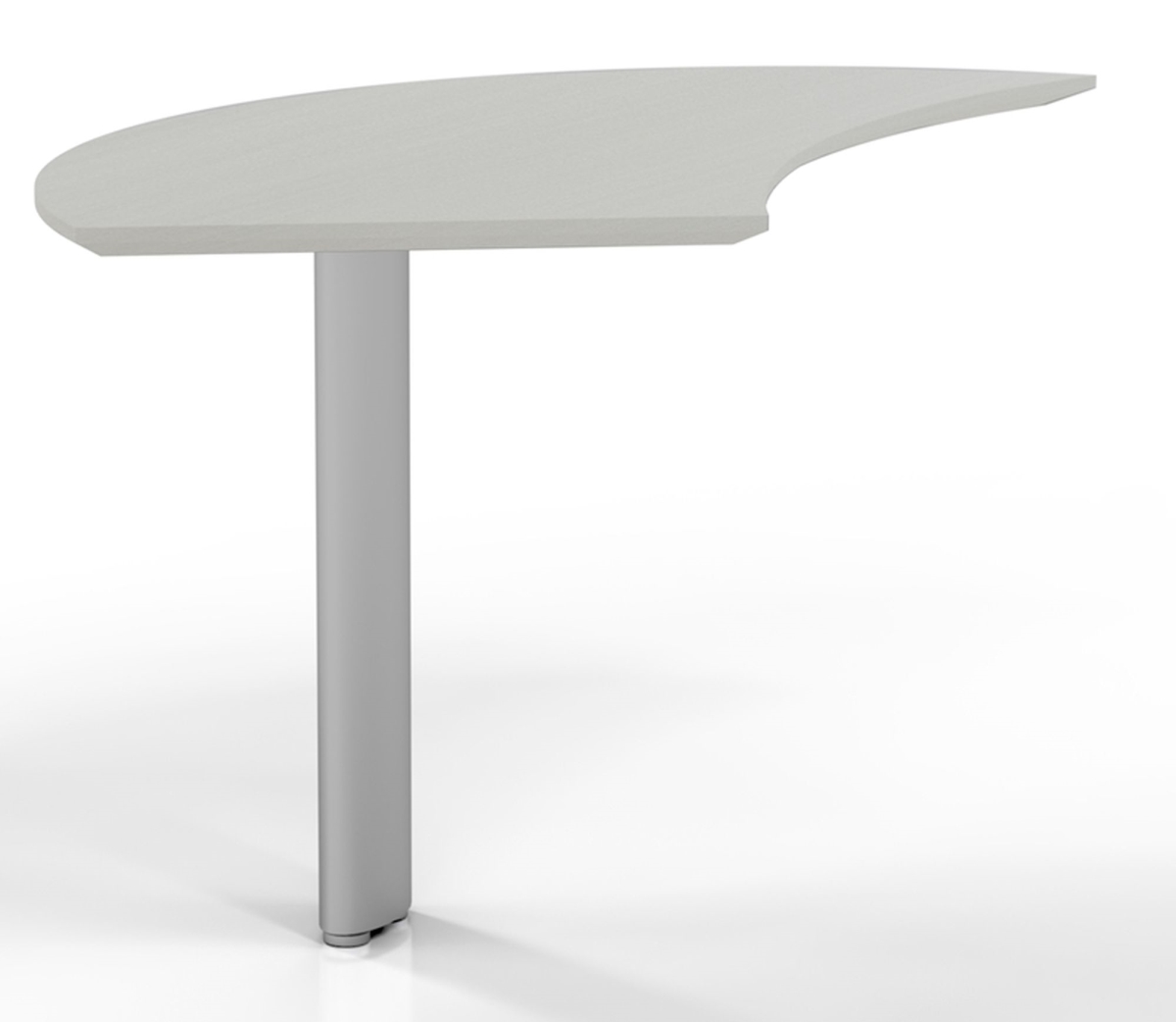 Mnextltss Left Medina Series Curved Desk Extension, Textured Sea Salt - 29.5 X 47 X 28 In.