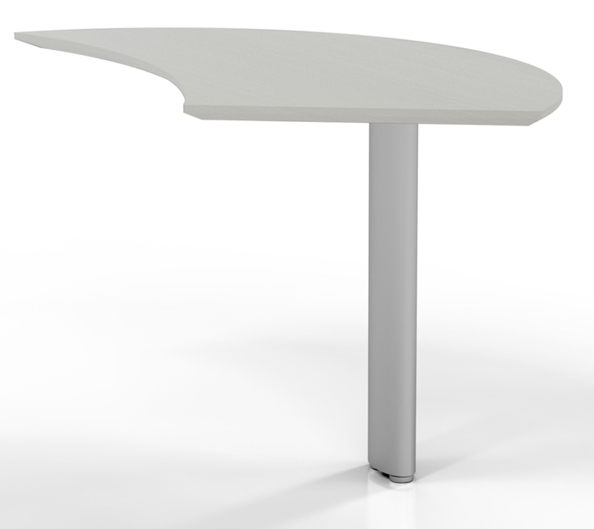 Mnextrtss Right Medina Series Curved Desk Extension, Textured Sea Salt - 29.5 X 47 X 28 In.