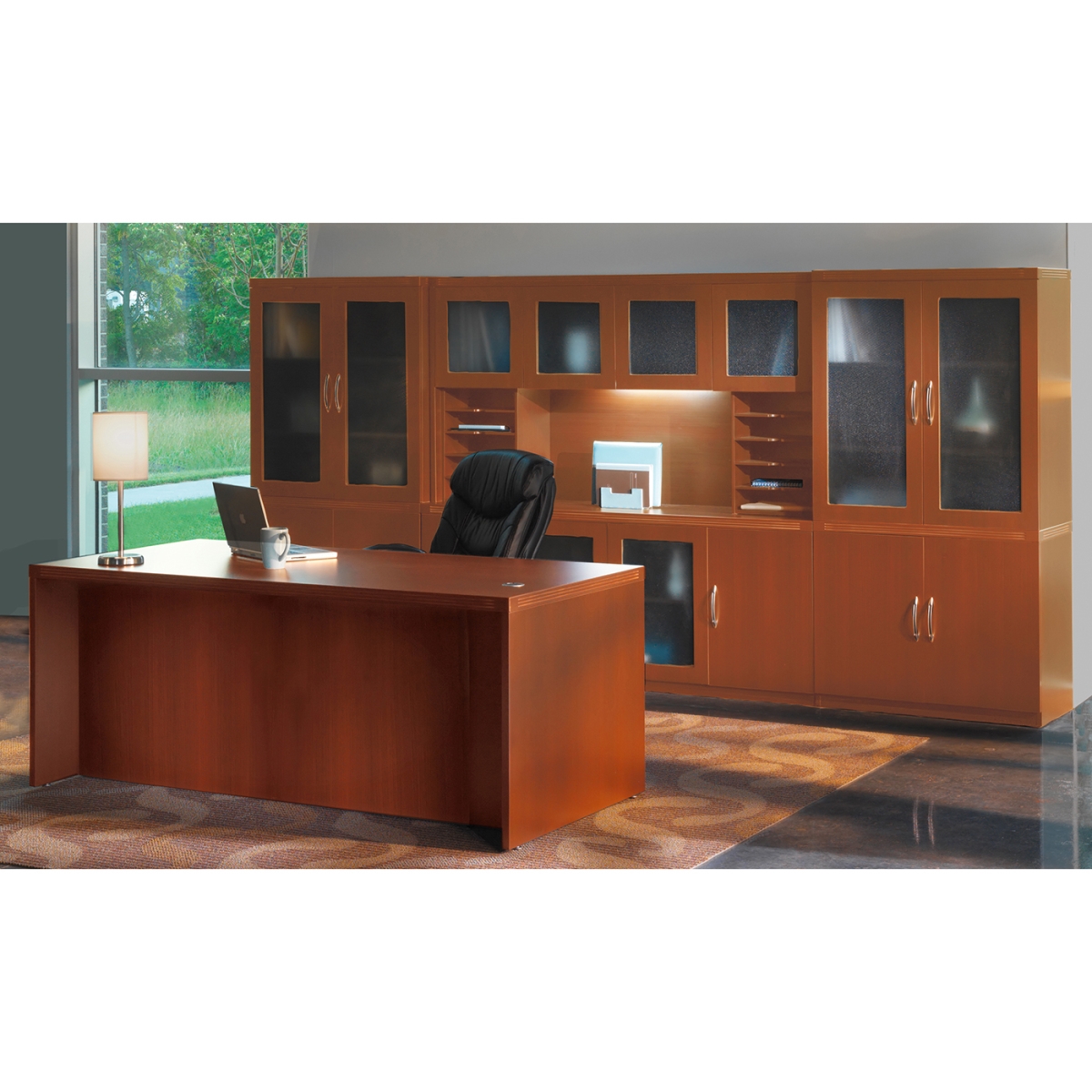 At35lcr 12 X 8 Ft. Aberdeen Series Suite 35 Executive Desk, Cherry