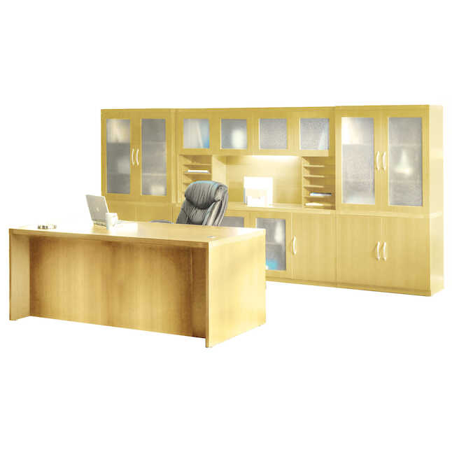 At35lma 12 X 8 Ft. Aberdeen Series Suite 35 Executive Desk, Maple