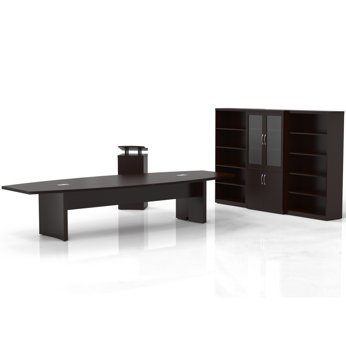 At40ldc 11 Ft. X 17 In. Aberdeen Series Suite 40 Conference Room Desk, Mocha