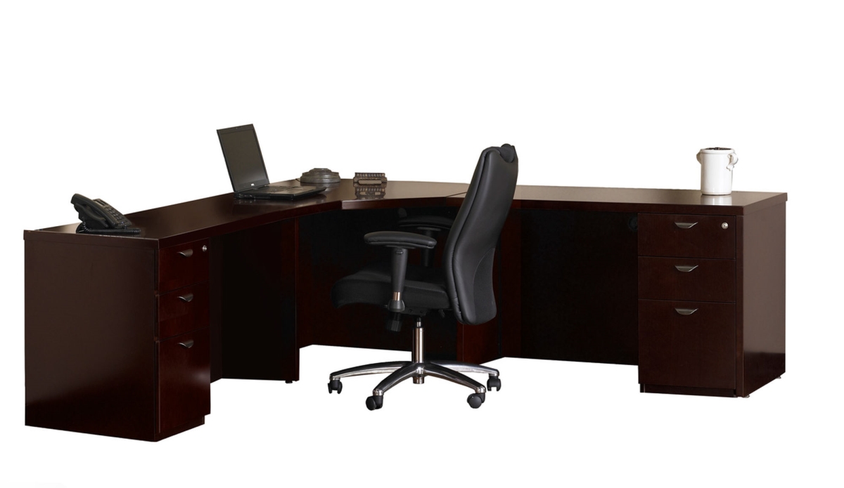 Mcub6esp 84 X 84 In. Mira Series Suite 32 Corner Desk, 2 Box-box-file Pedestals, Espresso