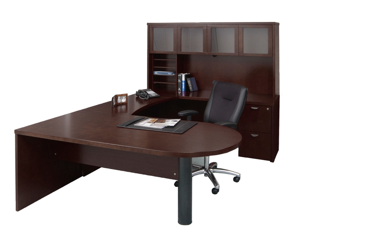 Meu2esp 72 X 108 In. Mira Series Suite 15 U-shaped Desk, File-file Pedetal - Espresso