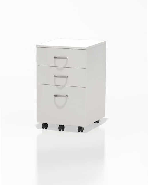 1008ww Soho Box, Box & File Pedestal With Casters, White - 25.5 X 15.75 X 17.25 In.