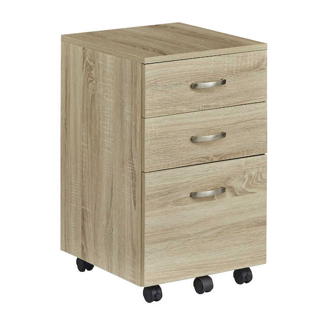 1008bn Soho Box, Box & File Pedestal With Casters, Natural