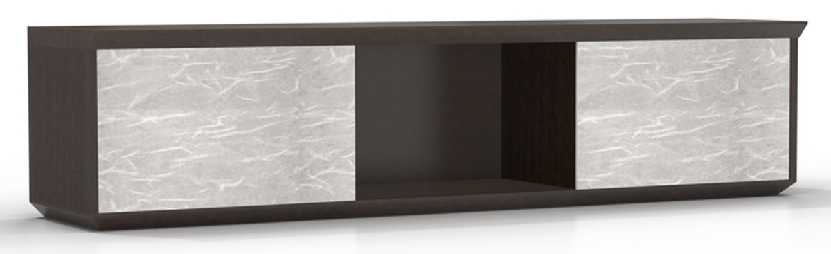 Steh72tdc Sterling Wall Mounted Hutch With Acrylic Doors, Textured Mocha - 16.5 X 72 X 16.5 In.
