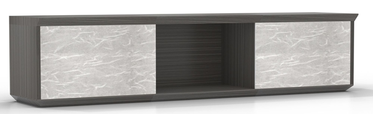 Steh72tdw Sterling Wall Mounted Hutch With Acrylic Doors, Textured Driftwood - 16.5 X 72 X 16.5 In.
