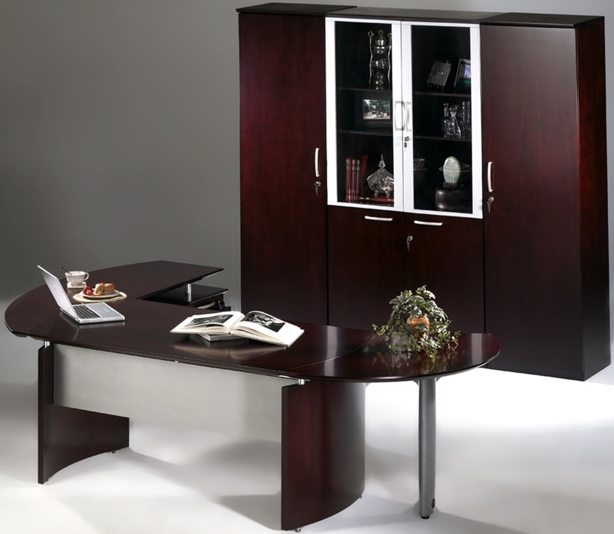 Nt11mah 116 X 103 In. Napoli Suite 11 Desk Suite With Right Return, Mahogany
