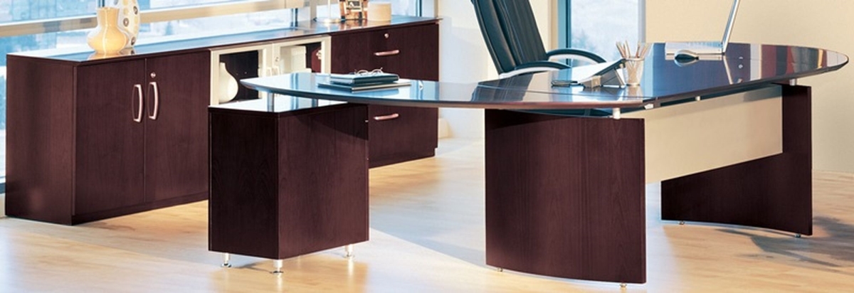 Nt15mah 116 X 103 In. Napoli Suite 15 Desk Suite With Right Return, Mahogany