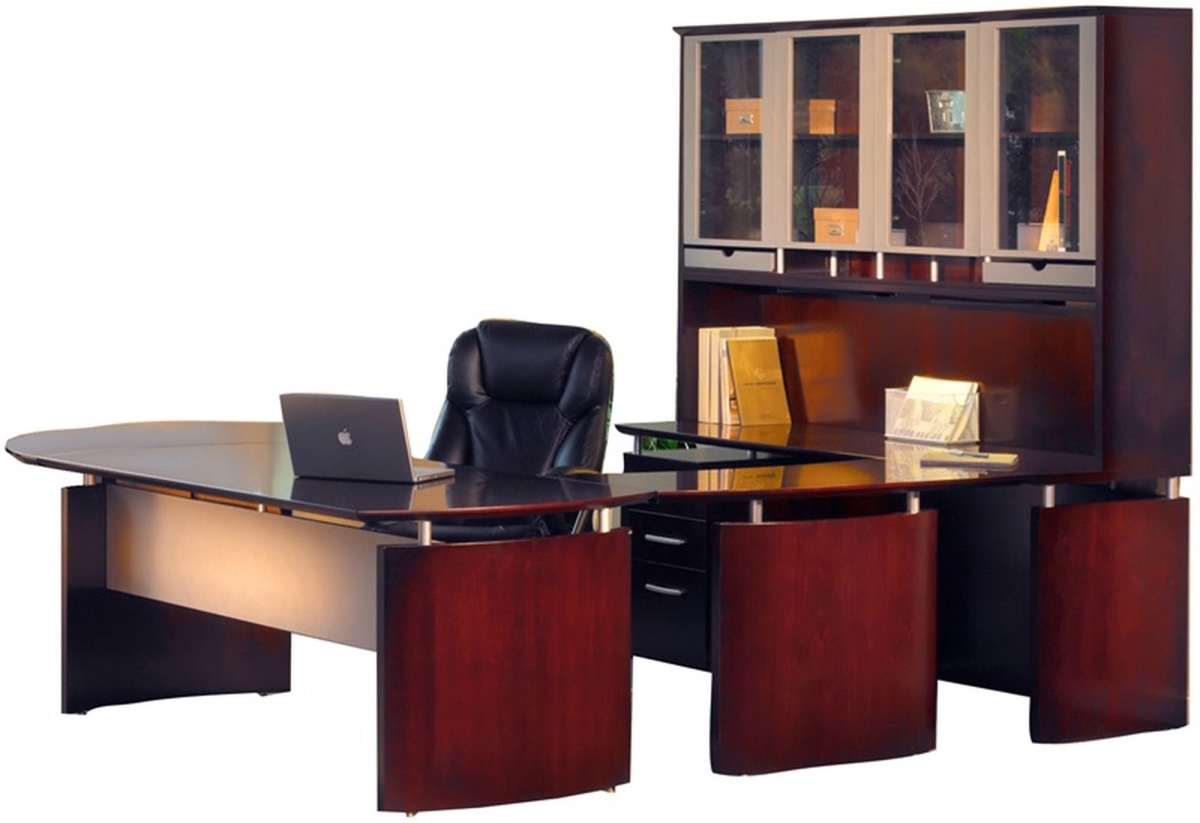 Nt32mah 96 X 108 In. Napoli Suite 32 Left Handed U-shaped Desk With Hutch, Mahogany