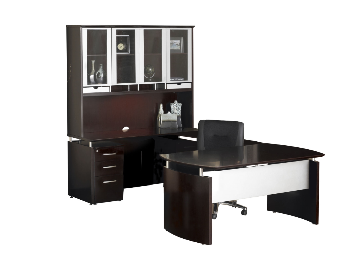 Nt33mah 63 X 108 In. Napoli Suite 33 Left Handed U-shaped Desk With Hutch, Mahogany