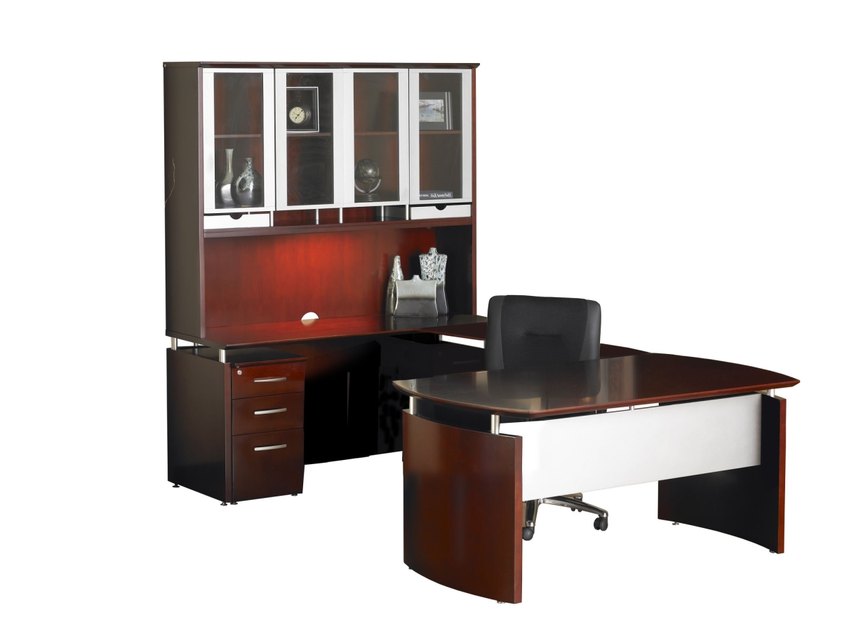 Nt33cry 63 X 108 In. Napoli Suite 33 Left Handed U-shaped Desk With Hutch, Sierra Cherry
