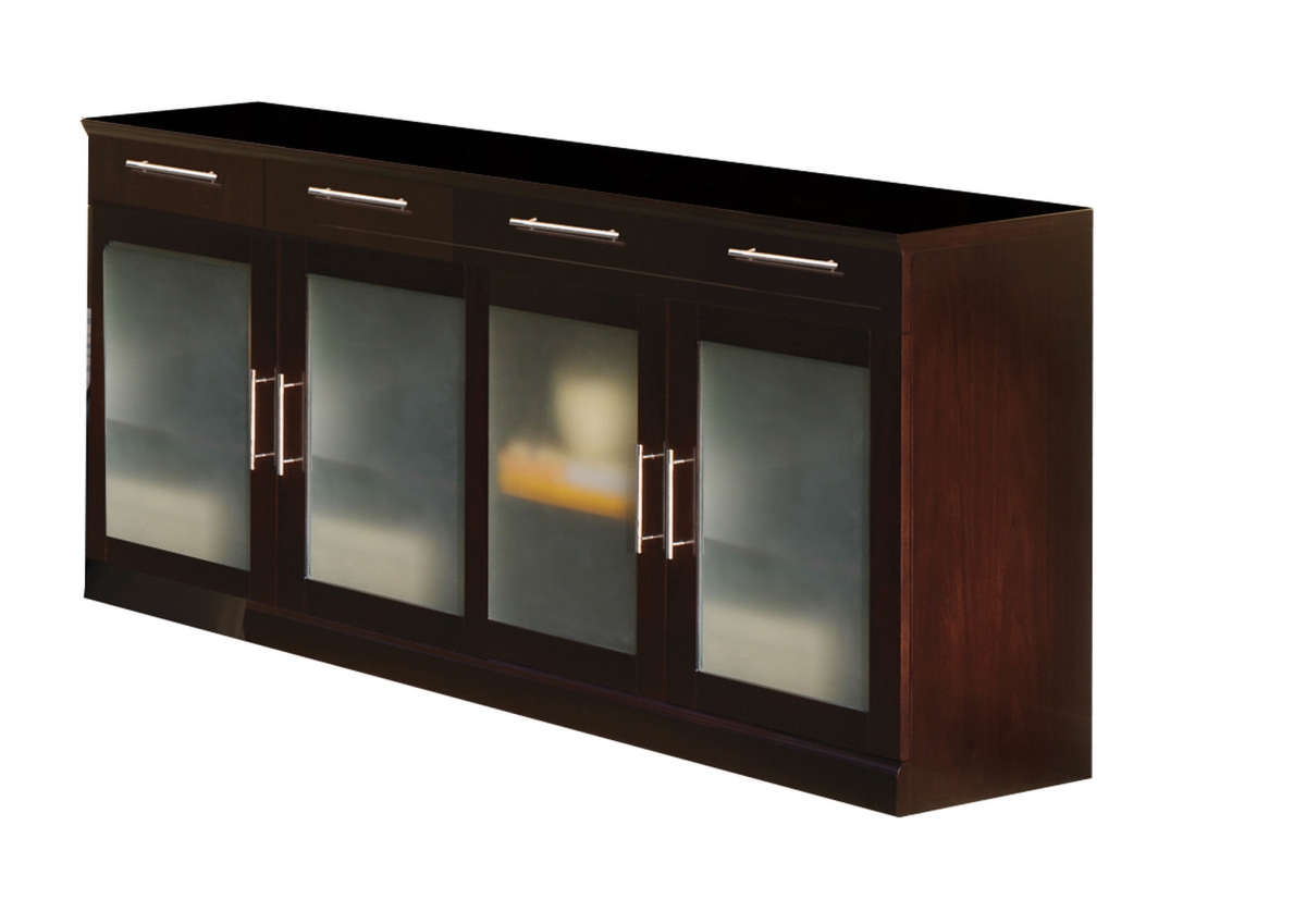 Sbufesp Sorrento Buffet Cabinet With Frosted Glass Doors, Espresso - 36 X 72 X 18 In.