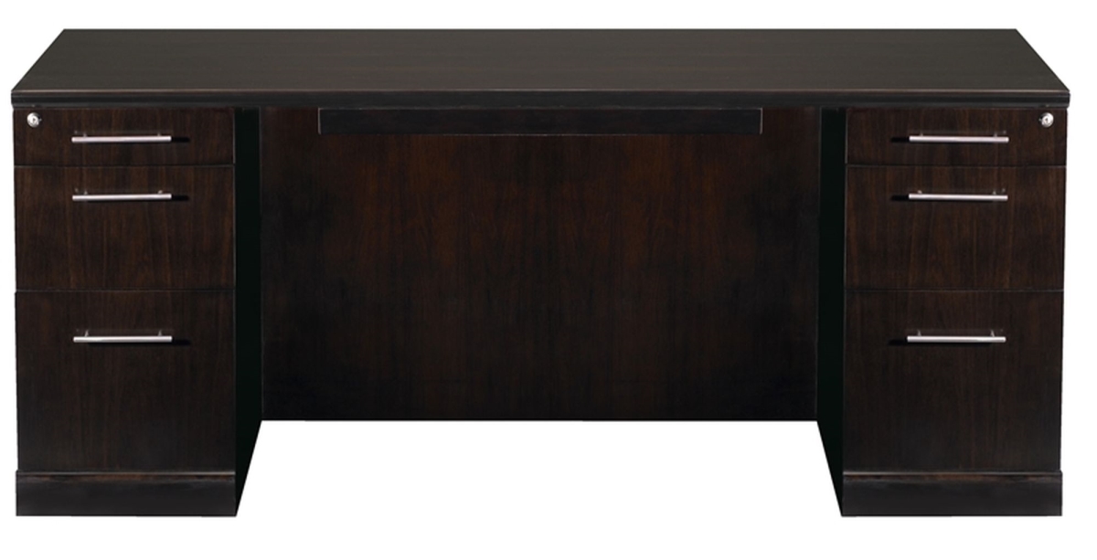Sdsbb72esp Sorrento Straight Front Double Pedestal Desk With 2 Pencil, Box & File Pedestals, Espresso - 29.5 X 72 X 30 In.