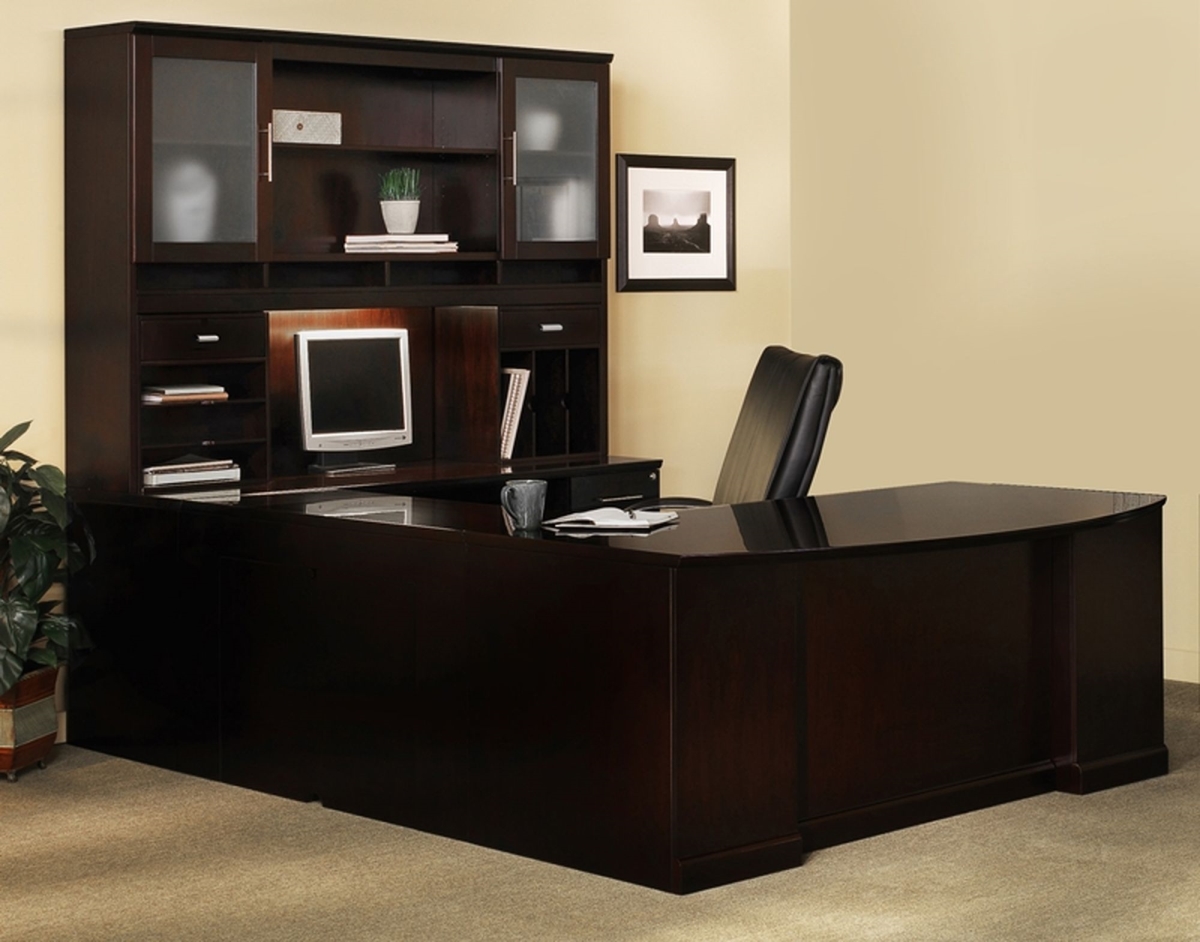 St1esp Sorrento Typical 1 U-shaped Executive Office Desk Set, Espresso - 29.5 X 72 X 39 In.