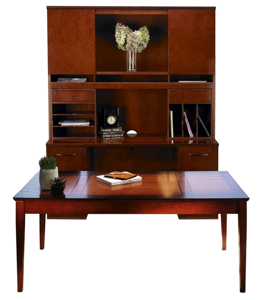 St17scr Sorrento Typical 17 Table Desk Office Set, Bourbon Cherry