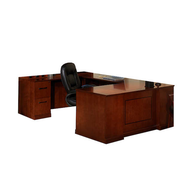 Sulsbf72esp Sorrento Executive Straight Front & Left Bridge U-shaped Desk, Pencil-box-file & File-file Pedestals - Espresso