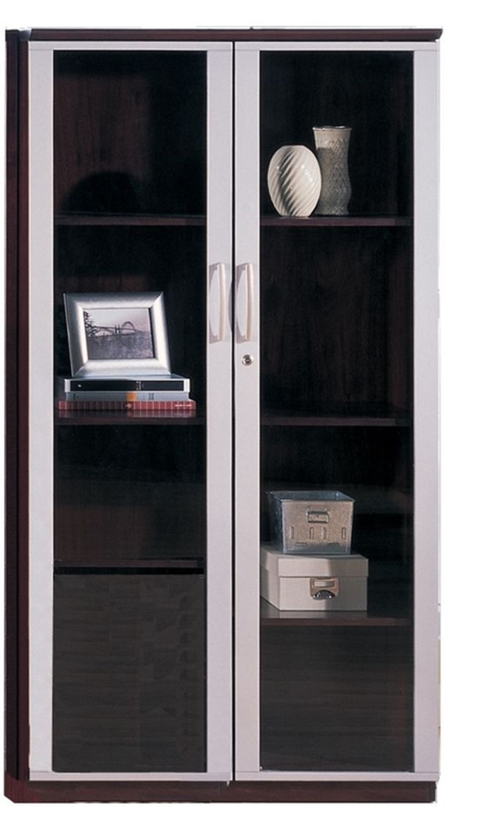 Vcgmah Veneer Wall Cabinet With Glass Doors - Mahogany - 68 X 36 X 19 In.
