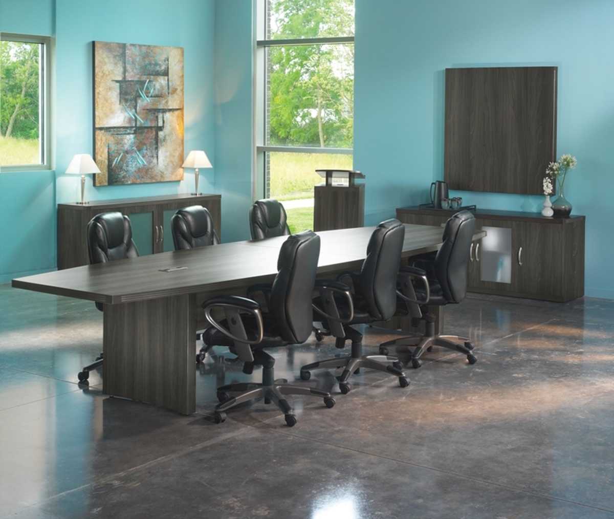 Actb12lgs 12 Ft. Aberdeen Series Conference Table - Laminate Gray Steel - 29.5 X 144 X 48 In.