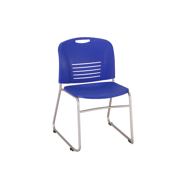 Safco 4292bu Vy Sled Base Blue Chair - 32.5 X 22.5 X 19.5 In. - Pack Of 2