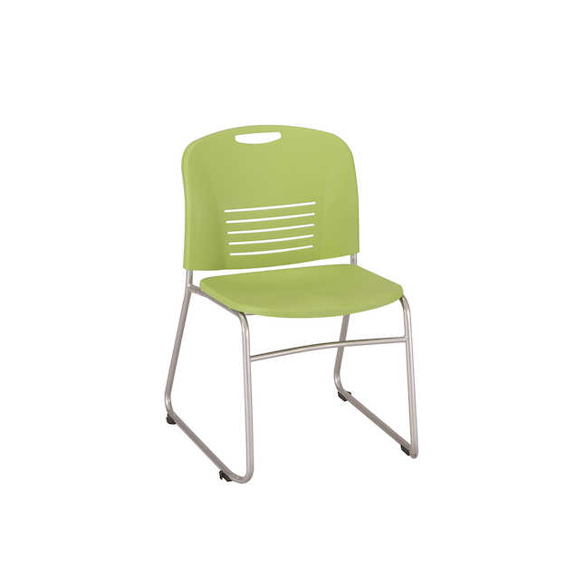Safco 4292gn Vy Sled Base Green Chair - 32.5 X 22.5 X 19.5 In. - Pack Of 2