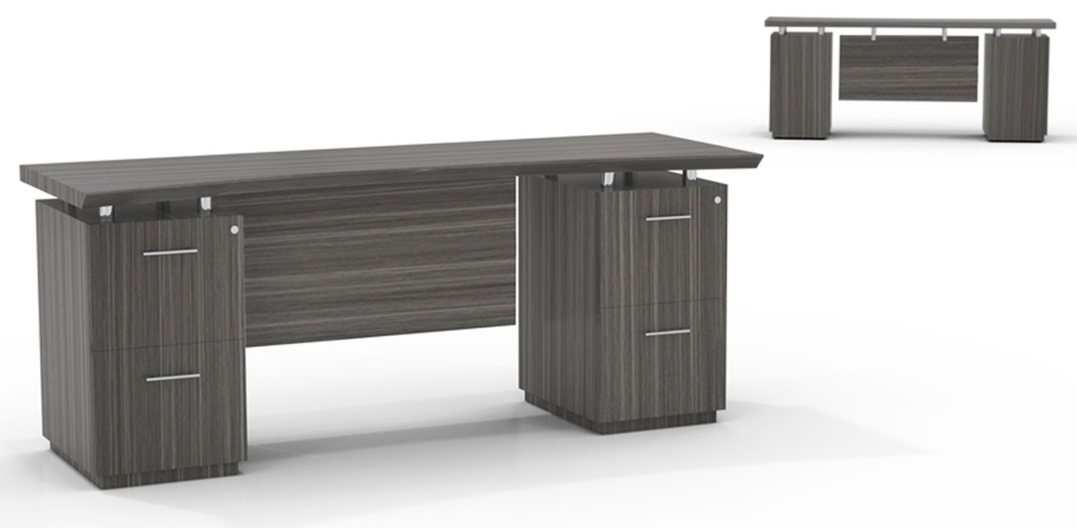 Stec72ftdw 72 In. Sterling Credenza, 2 File-file Pedestals - Textured Driftwood - 29.5 X 72 X 24 In.