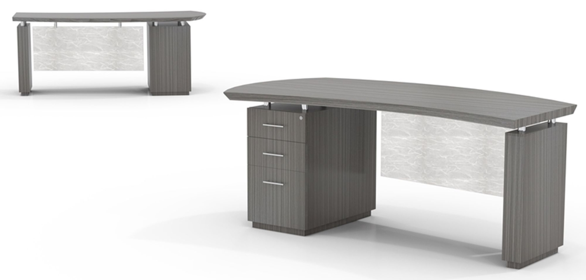 Stld72btdw 72 In. Sterling Right Handed Desk, 1 Box-box-file Pedestal - Textured Driftwood - 29.5 X 72 X 36 In.