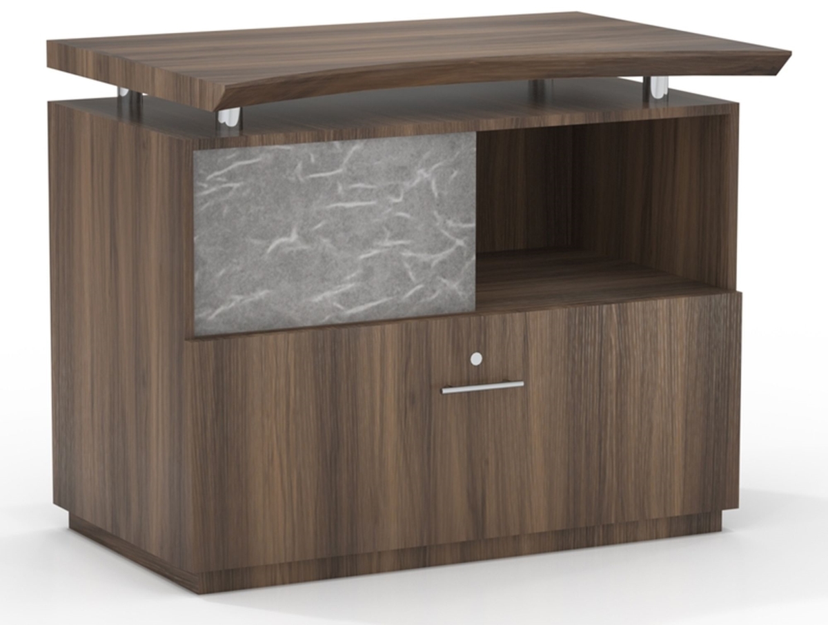 Stectbs Sterling Single Lateral File With Acrylic Door - Textured Brown Sugar - 29.5 X 36 X 16.5 In.