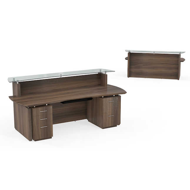 Stg30tbs 96 In. Sterling Reception Station, Box-box-file & File-file Pedestals - Textured Brown Sugar - 42.75 X 96 X 37.5 In.