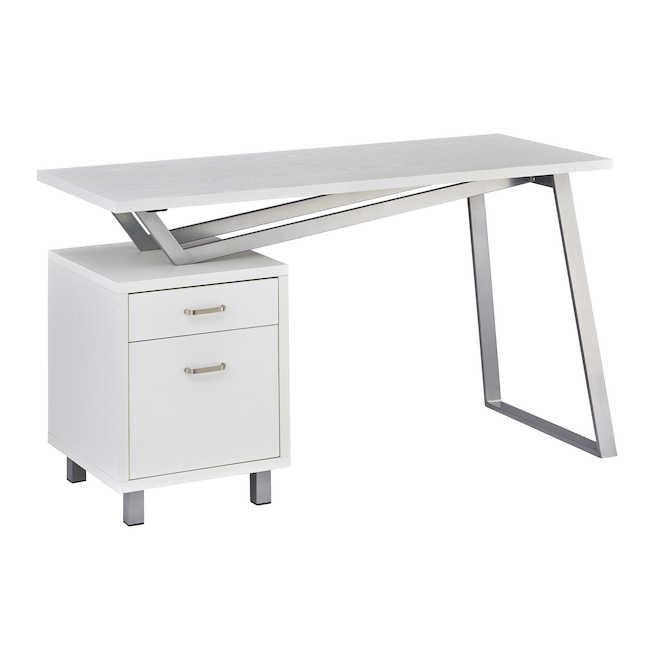 1001vlwht Soho V-desk With Laminate Top - White
