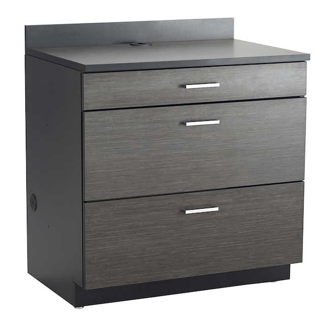 Safco 1703an Hospitality Base Cabinet With Three Drawer - Asian Night & Black