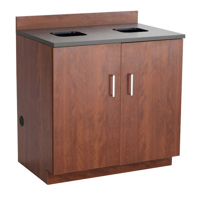 Safco 1704mh Hospitality Base Cabinet With Waste Receptacle - Mahogany