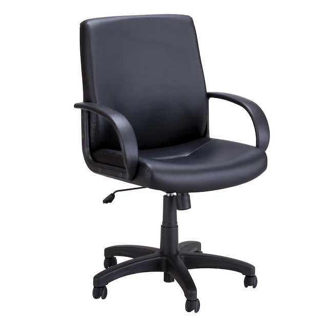 Safco 6301bv Poise Executive Mid Back Seating - Black Vinyl - 42 X 27 X 27 In.