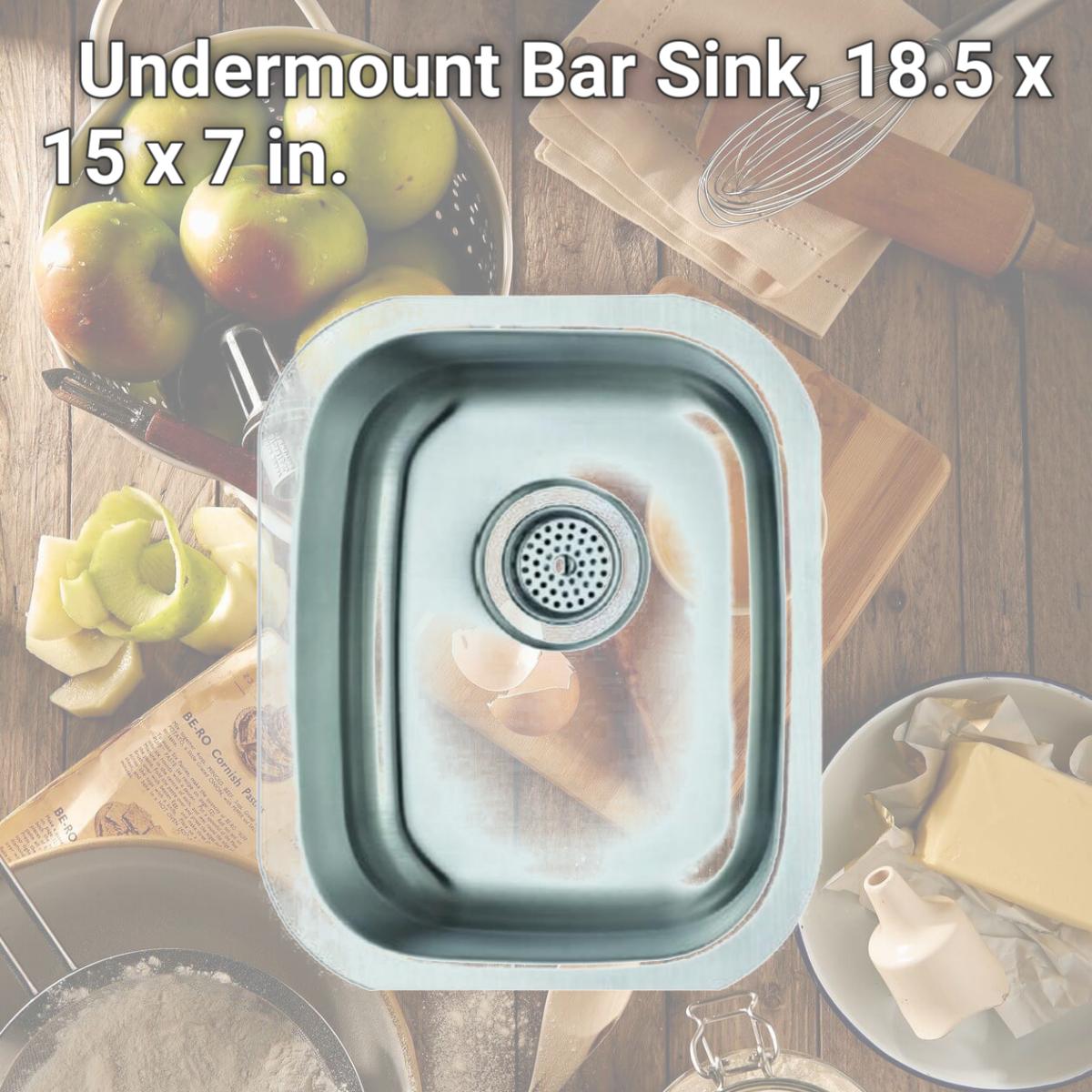 Picture of SFC SM1815 Undermount Bar Sink, 18.5 x 15 x 7 in.