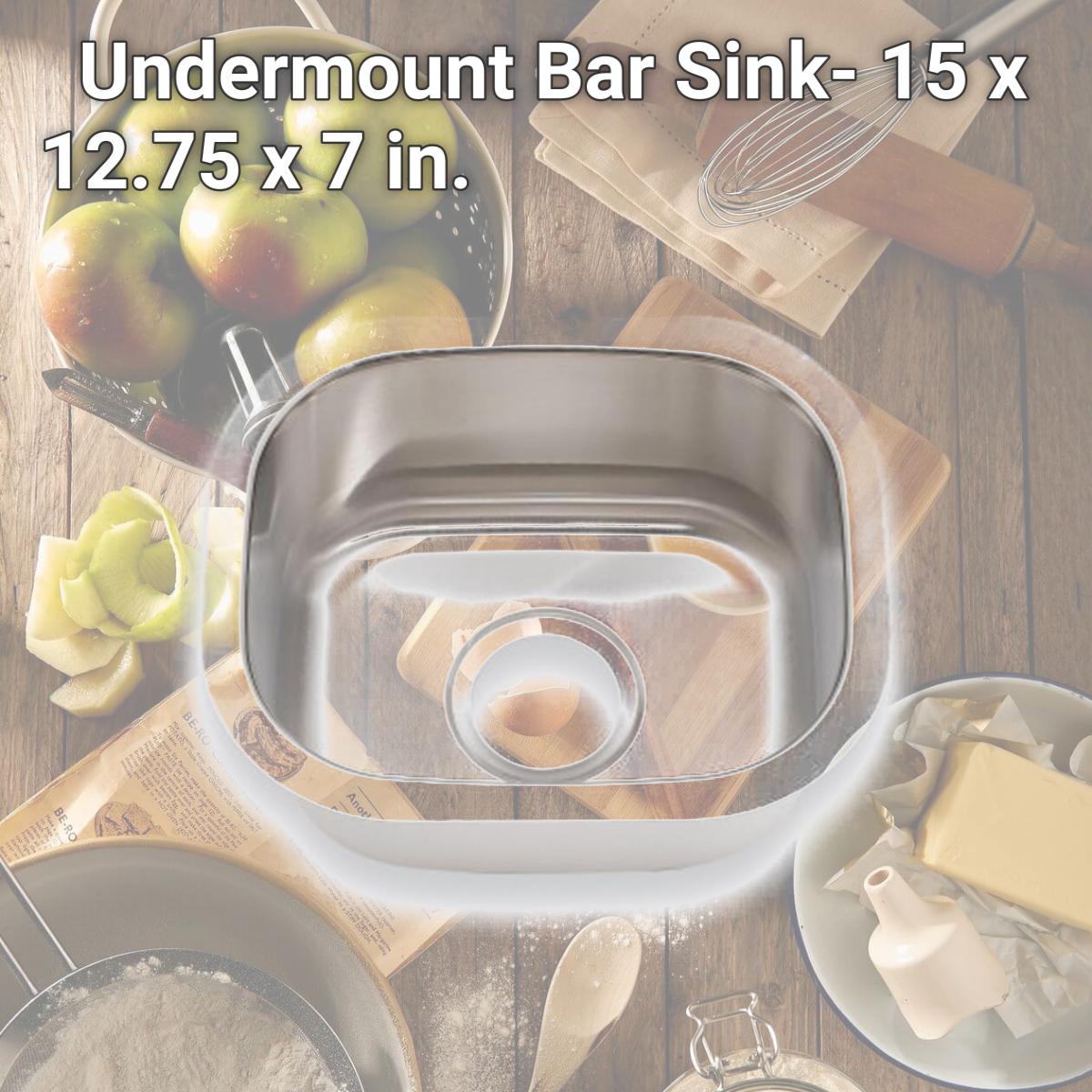 Picture of SFC SM1512 Undermount Bar Sink- 15 x 12.75 x 7 in.